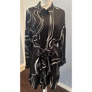Nine West Dress Womens 2X (XXL) Knit Just Above Knee Plus Size Belted Career